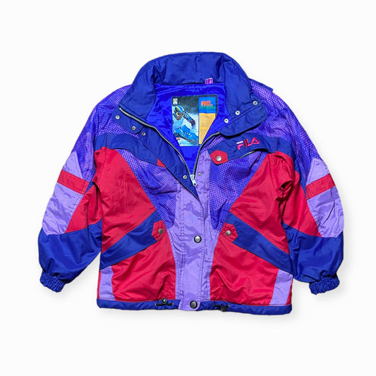 90s Fila Winter Ski Jacke Rot/Blau S