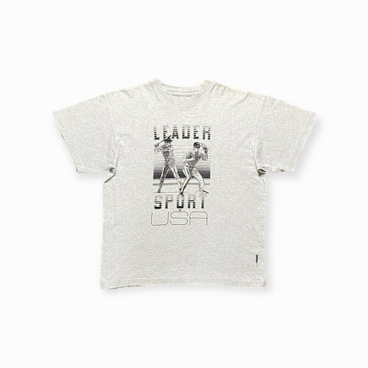 y2k USA Baseball T-Shirt Baumwolle Grau/Schwarz M