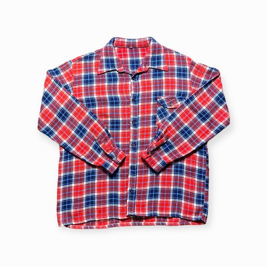 90s Hemd Flanell Rot/Blau Kariert M