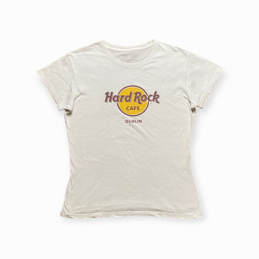 y2k Hard Rock Cafe T-Shirt Baumwolle Weiß Damen XL