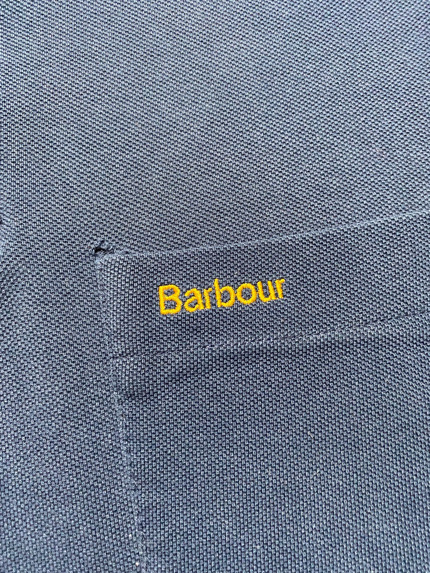 90s Barbour Poloshirt Baumwolle Blau L