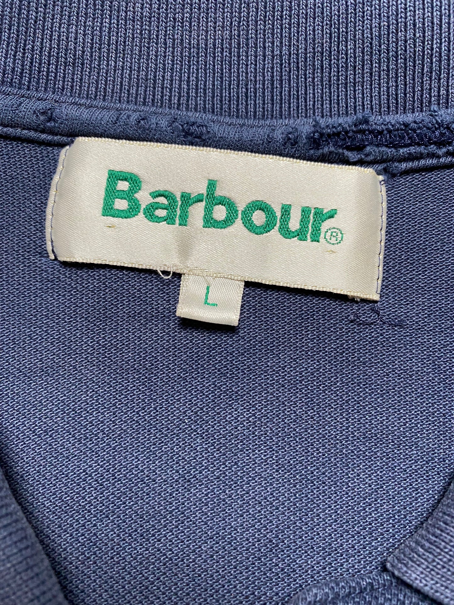 90s Barbour Poloshirt Baumwolle Blau L