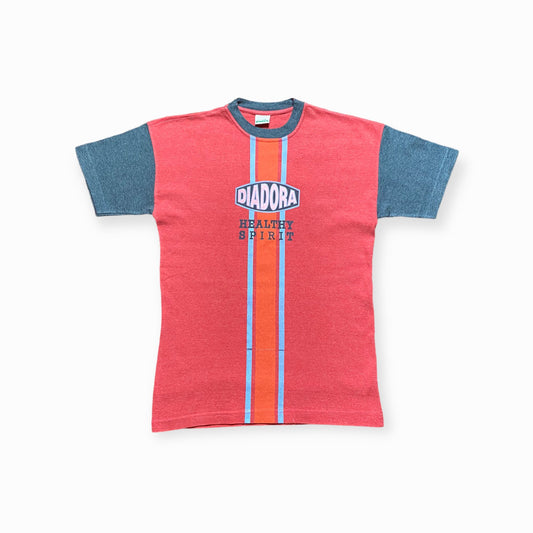 90s Diadora T-Shirt Grau/Rot S