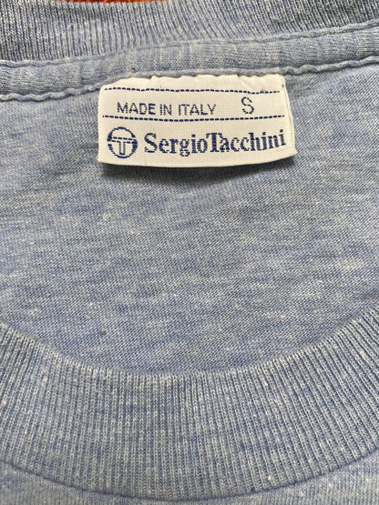 90s Sergio Tacchini Tennis T-Shirt Baumwolle Blau S