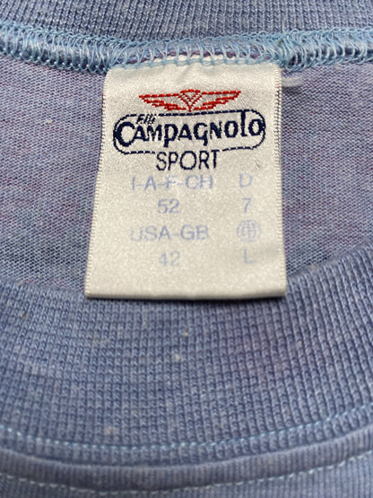 90s Campagnolo T-Shirt Baumwolle Pink/Blau M