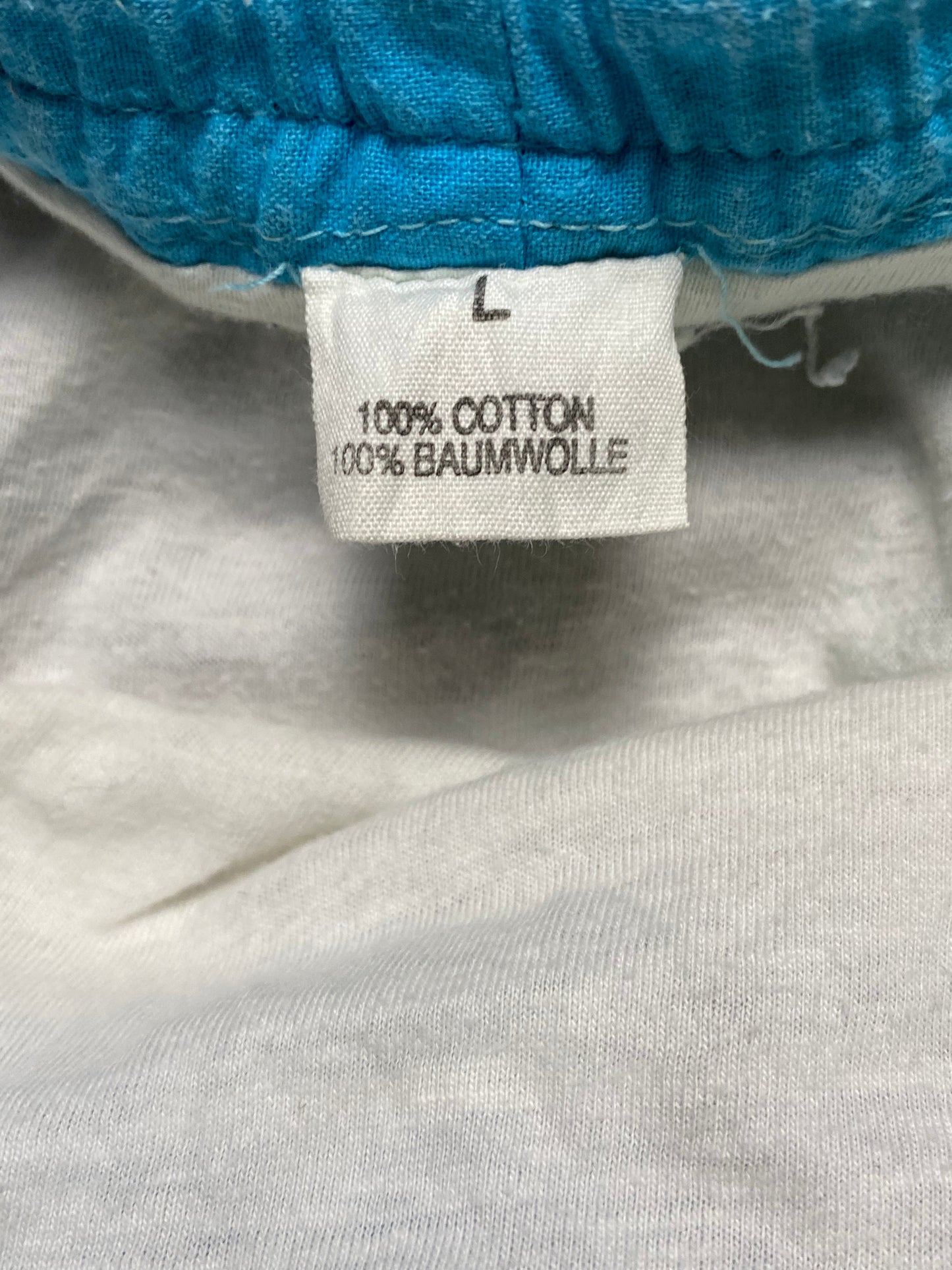 90s Surfing Badehose Baumwolle Blau/Grün L