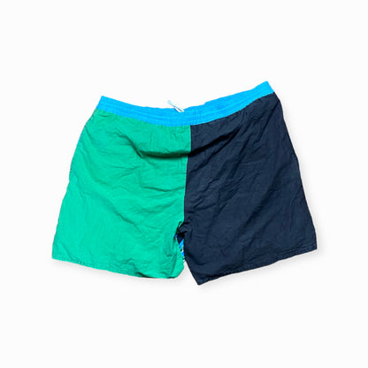 90s Surfing Badehose Baumwolle Blau/Grün L