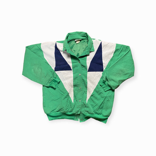 90s Cortiva USA Windbreaker Grün/Weiß S