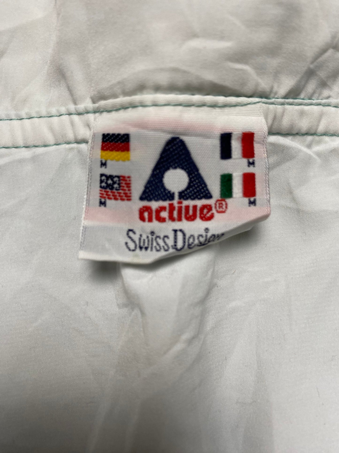 90s Active Trainingsjacke Polyester Grün/Weiß L