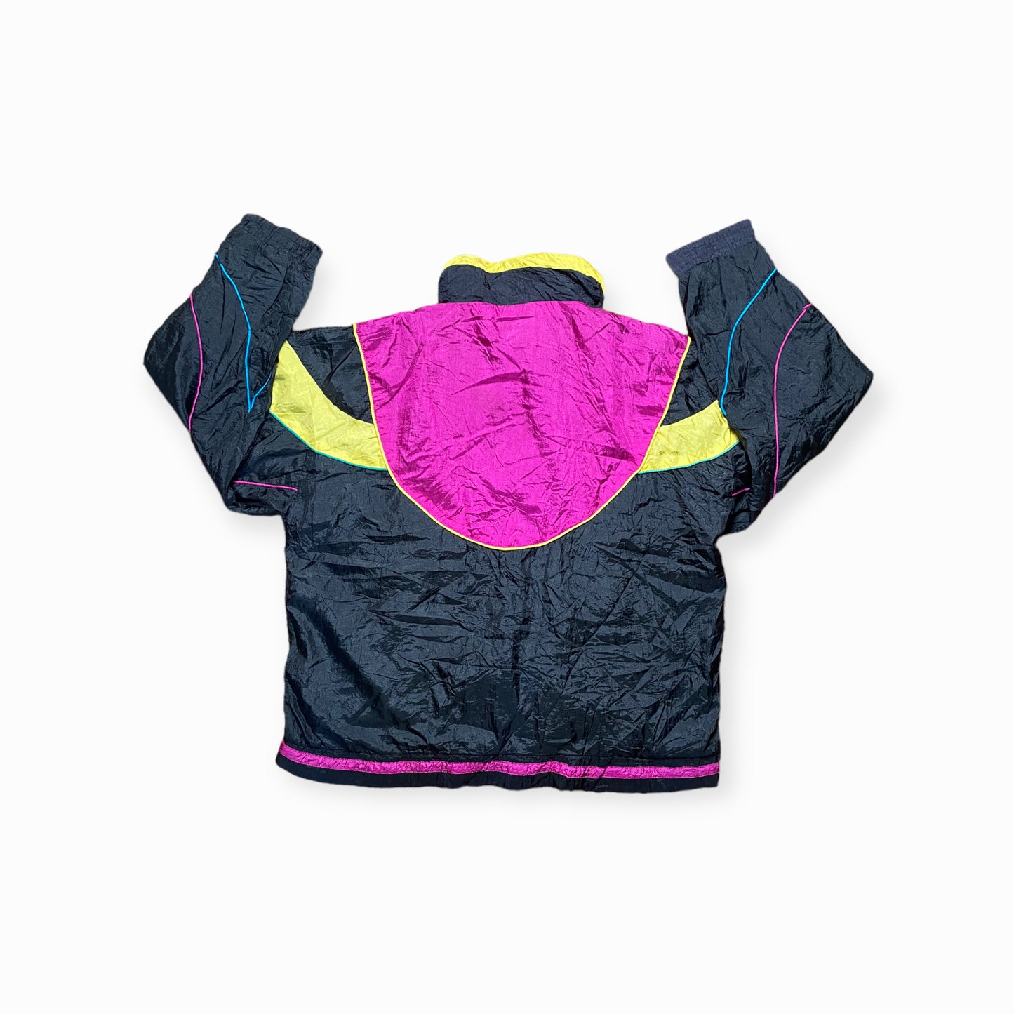 80s EVR Trainingsjacke Nylon Schwarz/Bunt M