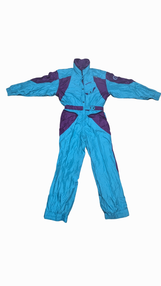 90s Völkl Winter Skianzug Blau/Lila L