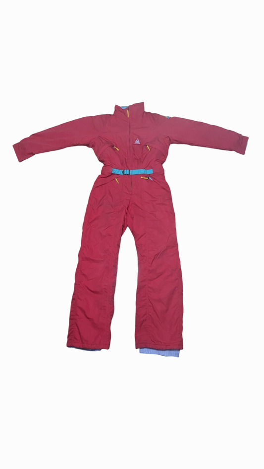 80s SOS Winter Skianzug Rot/Grün M