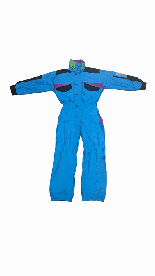 90s Colmar Winter Skianzug Nylon Lila/Blau S