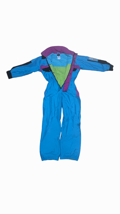 90s Colmar Winter Skianzug Nylon Lila/Blau S