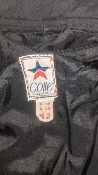 80s Colle Winter Skianzug Nylon Schwarz S