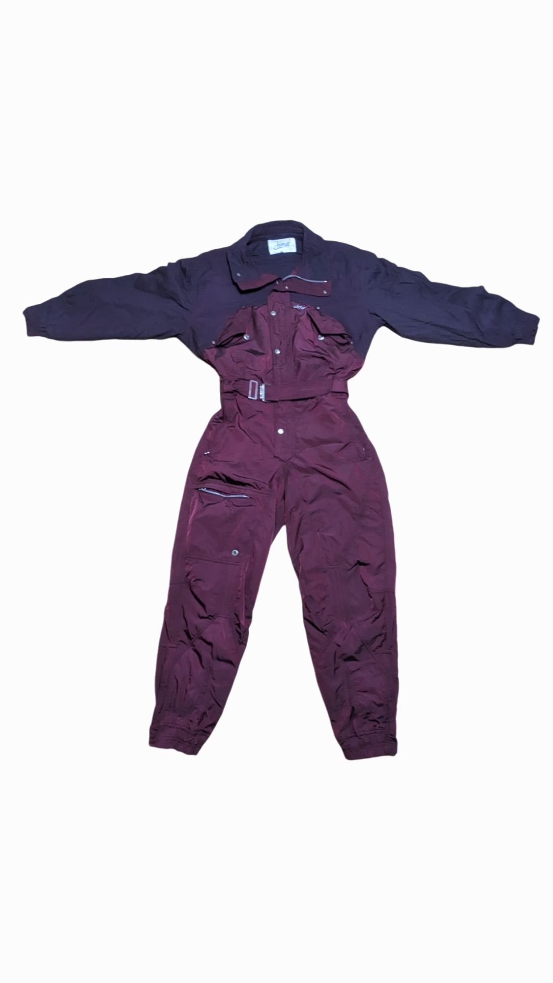 90s Chervo Winter Skianzug Nylon Burgunderrot XL