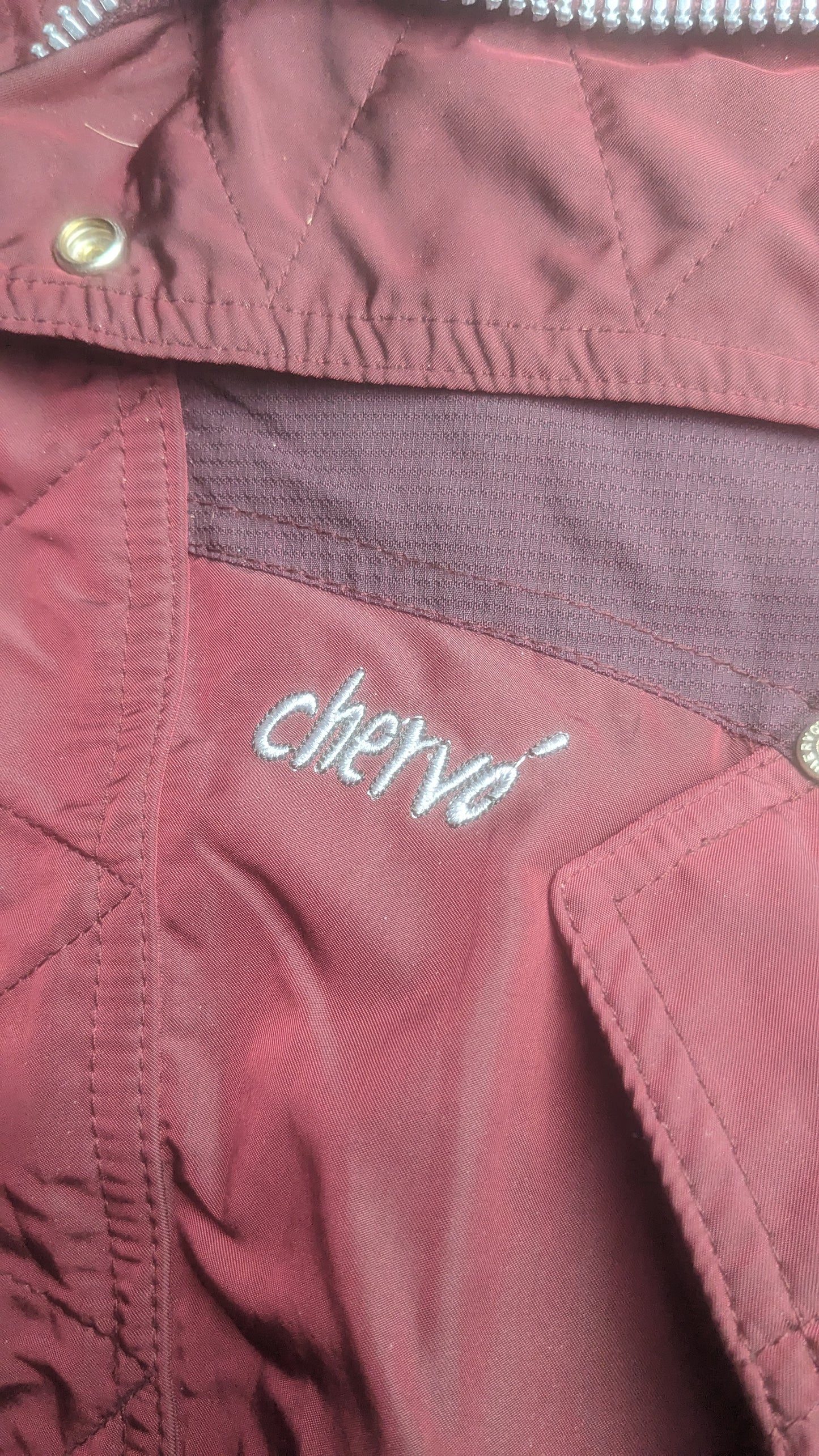 90s Chervo Winter Skianzug Nylon Burgunderrot XL