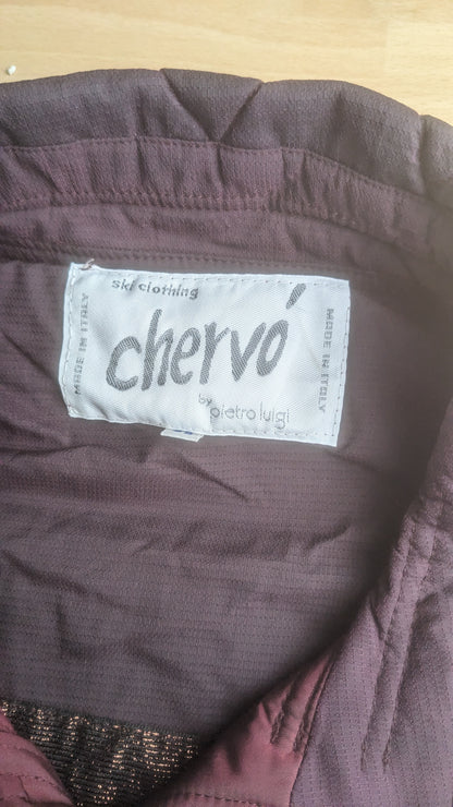 90s Chervo Winter Skianzug Nylon Burgunderrot XL