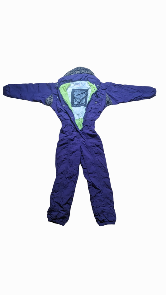 90s Outrage Winter Skianzug Nylon Lila Leo S