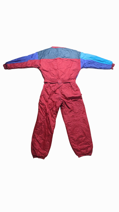 90s Ski Dynasty Winter Skianzug Nylon Rot/Lila XL