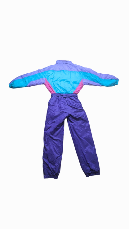 90s Brugi Winter Skianzug Nylon Lila/Grün L