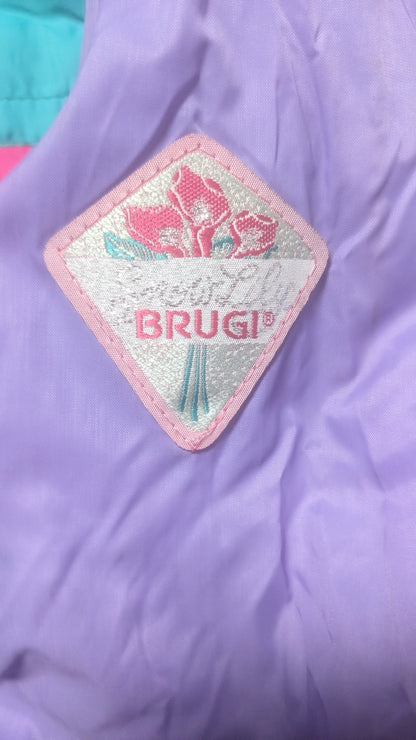 90s Brugi Winter Skianzug Nylon Lila/Grün L