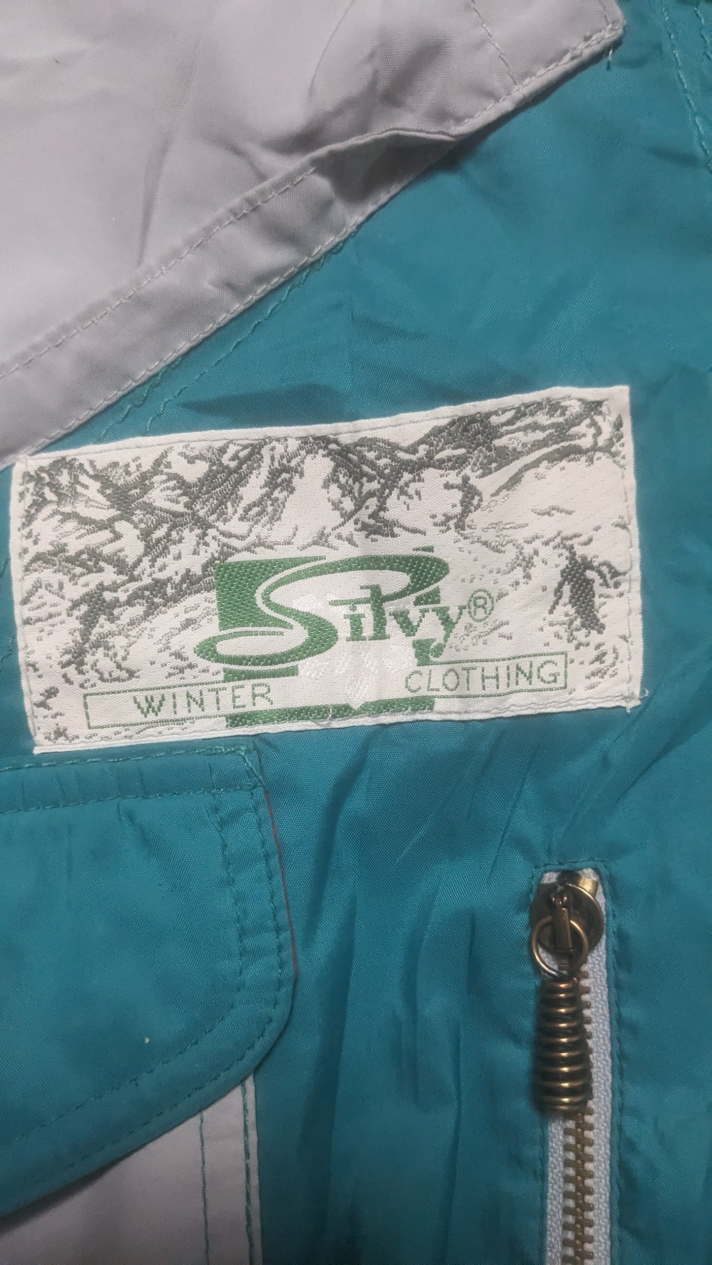 90s Silvy Winter Skianzug Grün/Rot XXL