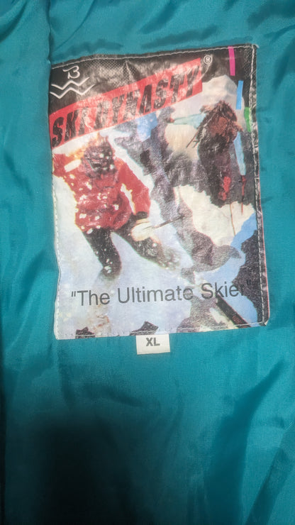 90s Ski Dynasty Winter Skianzug Nylon Rot/Grün XXL