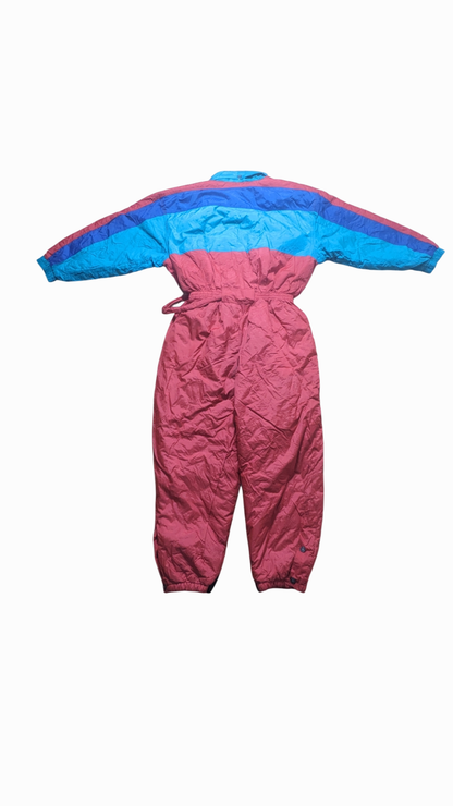 90s Ski Dynasty Winter Skianzug Nylon Rot/Grün XXL