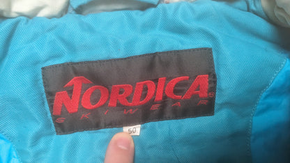 90s Nordica Winter Skianzug Nylon Grün/Pink M