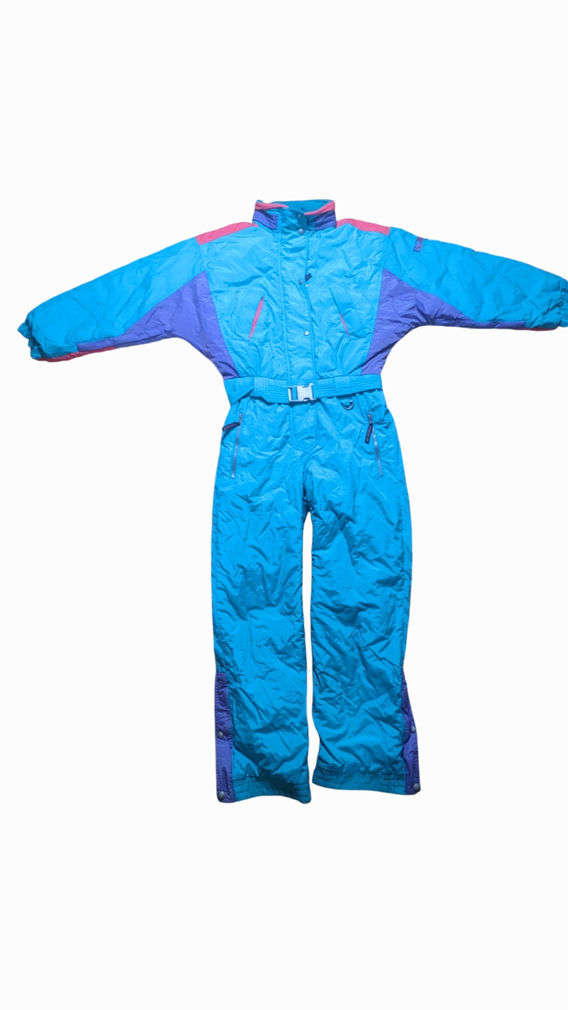 90s Brugi Winter Skianzug Nylon Grün/Lila S