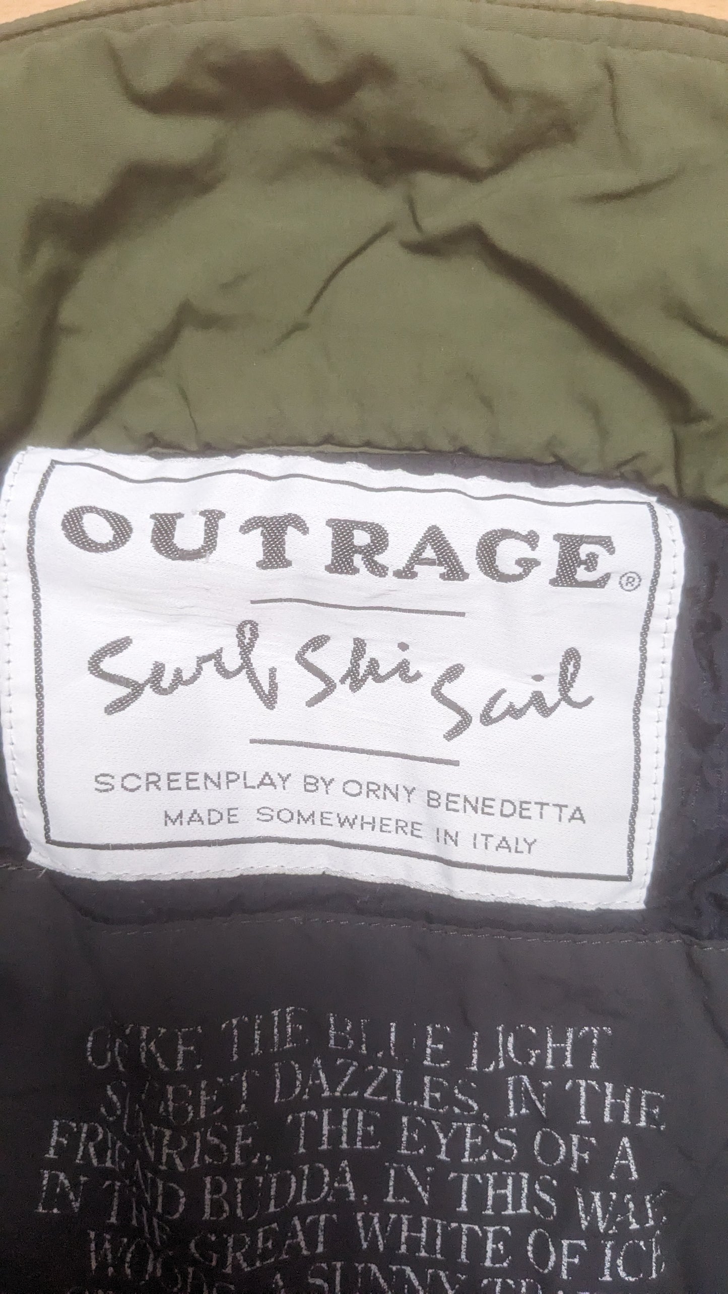 90s Outrage Winter Skianzug Nylon Khaki/Grün L