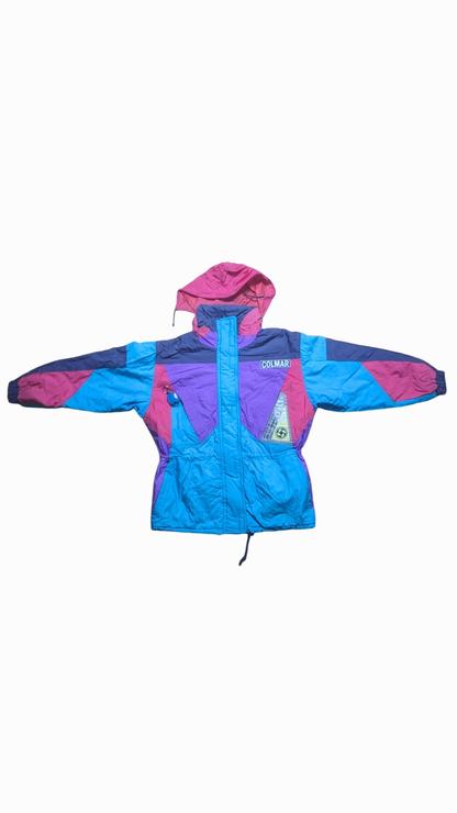 90s Colmar Winter Ski Jacke Lila/Türkis M