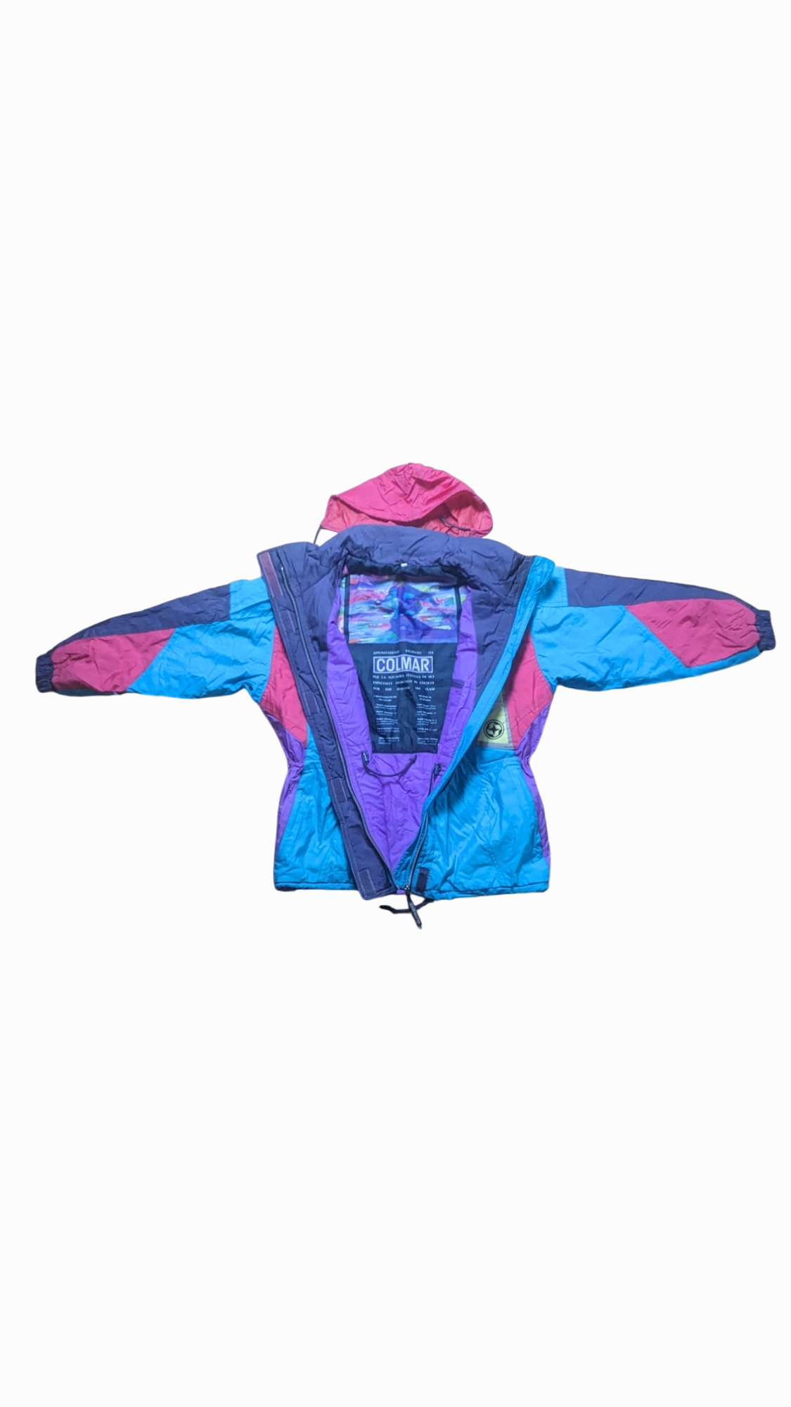 90s Colmar Winter Ski Jacke Lila/Türkis M