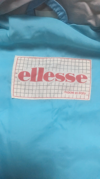 90s Elesse Winter Skianzug Nylon Hellblau/Schwarz M