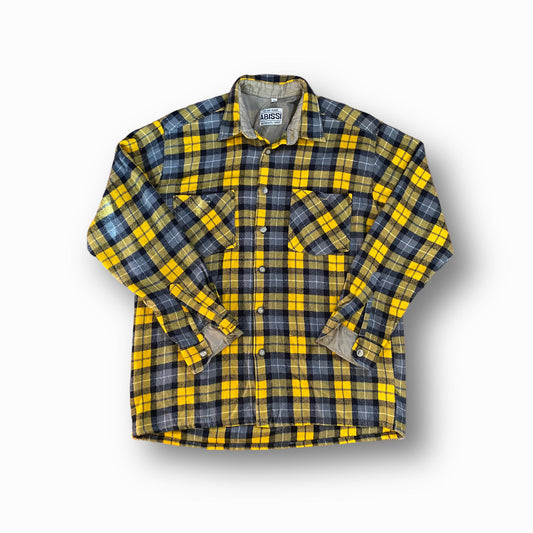 80s Hemd Flanell Schwarz/Gelb L - -F:CKNEW Clothing