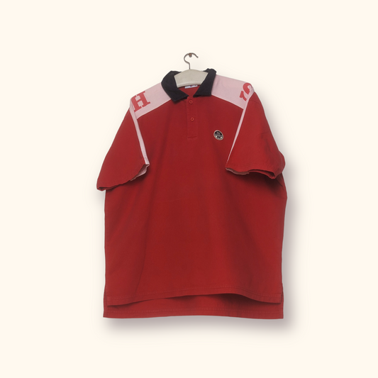 Poloshirt Rot/Weiß XL